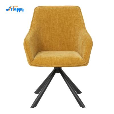 China Yellow Modern Design Rotating Dining Chair Iron Frame With Low Back Dc-7536 for sale