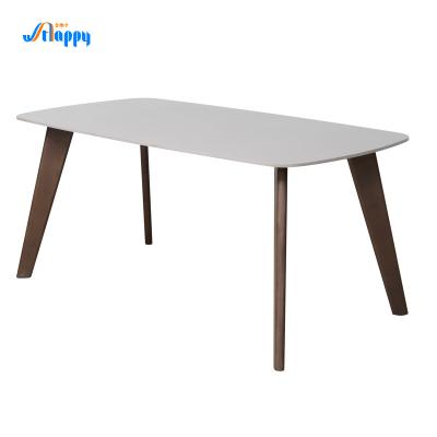 China 1600mm Black Ceramic Top Dining Table Customized Size With Wood Frame DT-1025 for sale