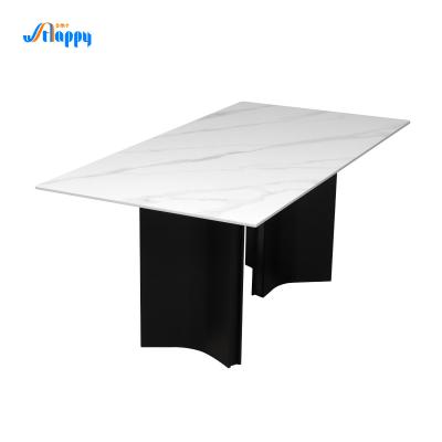 China 1800mm Modern Design Ceramic Top Dining Table DT-1019 With Flat Packed for sale