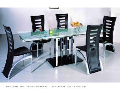 China 2100mm Length Frosted Glass Dining Table With Extensible Design DT-881 for sale