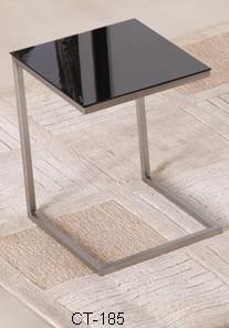 China Black CT-185 Glass Top Side Table Easy Installation Fashionable With Modern Design for sale