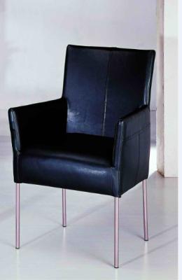 China Bedroom Room Black Upholstered Arm Chair Dc-7149 Wear Resistant With Stainless Steel Legs for sale