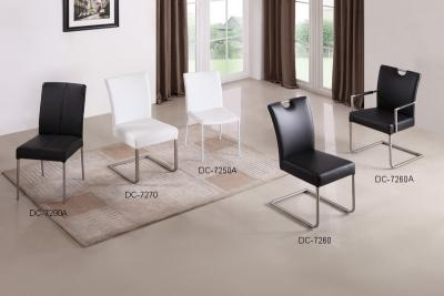 China Stylish Comfortable Modern Leather Dining Chair With Stainless Steel Frame for sale