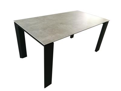 China DT-999 Grey Ceramic Top Dining Room Table Stain Resistant 1500mm Customized Size For Home KD Furniture for sale