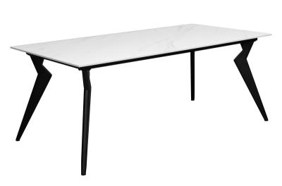 China DT-1007 Modern Ceramic Top Dining Table For Homes And Offices Custom Sizes In White/Grey for sale