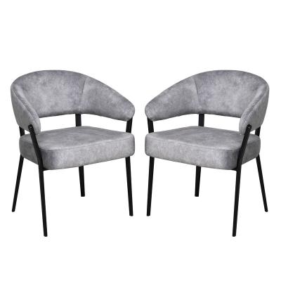 China Modern Low Back Grey PU Armchair with Stylish Accent Model DC-7553 for sale