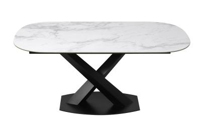 China Dt-1031 Modern Fixed Type Ceramic Top Dining Table 1700*900mm Knock Down with Custom Option in White for sale