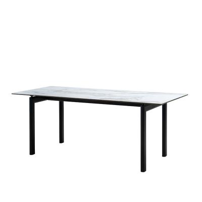 China 1800*850mm Modern custom White or Black Ceramic top Dining Table, knock-down, fixed type for sale