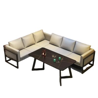 China Extendable Extendable Modern light luxury hotel office lounge furniture guest sofa Business negotiation cooperation sofa table set for sale