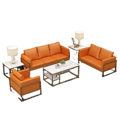 China Extendable Extendable Light luxury Modern hotel furniture office lounge meeting sofa Business negotiation sofa table set for sale