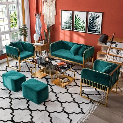 China Extendable Extendable Light luxury hotel sofa furniture set Business leisure area armchair clothing shop beauty salon sofa coffee table set for sale