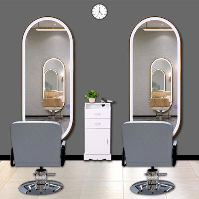 China Modern Modern Salon Modern Style Decoration with Wall Led Mirror Hot Sales Salon Decoration for sale