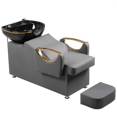 China Modern Modern Salon shampoo bed barbershop special semi-reclining ceramic deep basin hair salon for sale