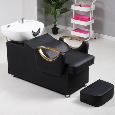 China Modern Modern Furniture factory wholesale Beauty salon shampoo bed barber washing hair chair design For Flushing bed for sale