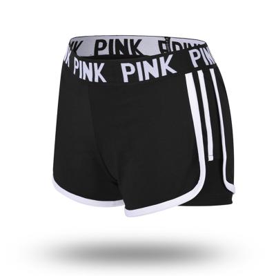 China Sweat-Wicking Wholesale Pink Letters Exercise Women Shorts Summer Yoga Fitness Running Hot Pants for sale