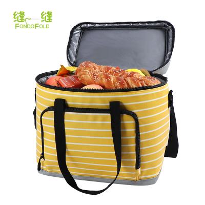 China Fondofold Waterproof Soft Sided OEM Custom Waxed Cotton Heavy Duty Premium Foldable Gift Insulated Cooler Cooling Cool Bag for sale