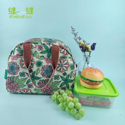 China Fondofold Rose Waterproof Reusable Cooler Lunch Tote Bag Insulated Lunch Box Container For Kids for sale