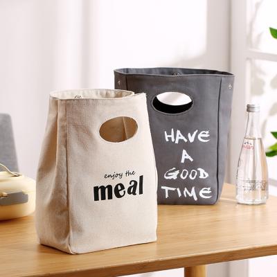 China Fondofold Customized Eco-Friendly Reusable Waxed Waterproof OEM Durable Canvas Lunch Bag Insulated Cooler Box Adults Women Men for sale