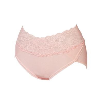 China Cheap Breathable Brand Custom High Rise NYLON Shredded / Ripped Pink Full Length Lady Panties With Pockets for sale