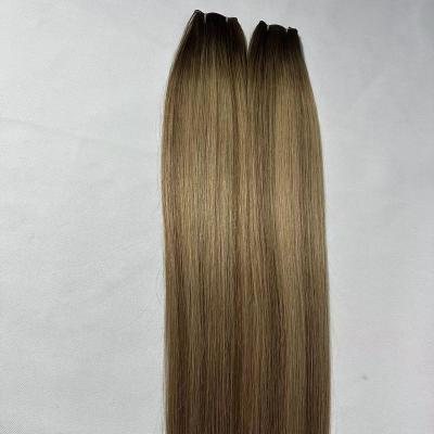 China New Popular Unprocessed 100% Raw Seamless Hand Tied Remy Virgin Human Hair Genius Hair Weft Silky Straight Wave Extensions Weft for sale