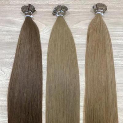 China Factory Silky Straight Wave Cuticle Aligned Pre Bonded 100% Virgin Russian Remy Hair Italian Keratin Flat Tip Hair Extension for sale