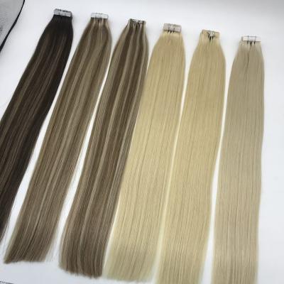 China Wholesale Quality Silky Straight Super Double Wave 100% Virgin Remy Human Hair Tape Human Hair Extensions for sale