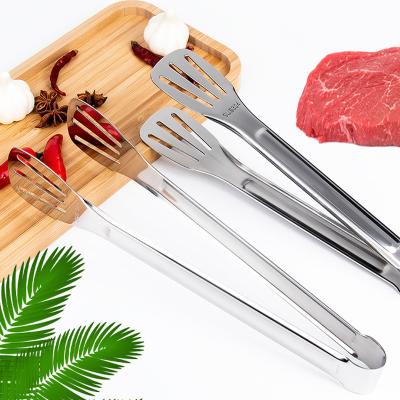 China Eco - Friendly Three Lines Heat Resistant Kitchen Food Stainless Steel Barbecue Tongs for sale