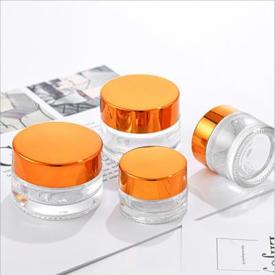 China Wholesale Cosmetic Empty Cosmetic Packaging 5g 10g 15g 20g 30g 50g 60g 100g Frosted Clear Glass Cream Jar Customizable for sale