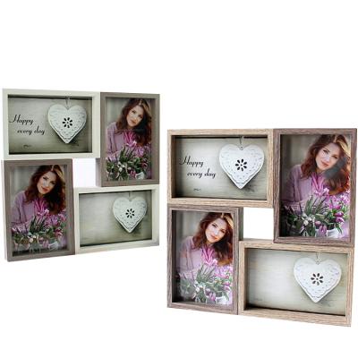 China Fashionable New Modern Collage 4 Combination Multiple Opening Wooden Picture Frame Wall Photo Picture Frames for sale