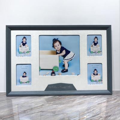 China 2021 new openings cardboard five fashion simple fashionable wall hanging baby creative square picture frame for sale