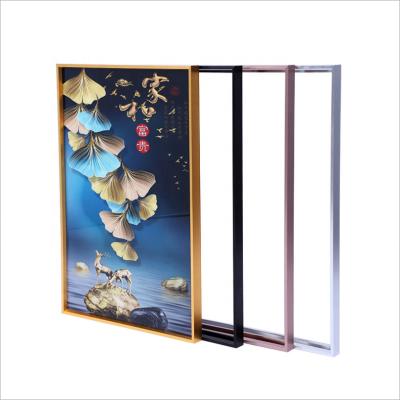 China Home Decoration Customize Any Size Simple Aluminum Alloy Metal Photo Frame For Picture Wall Framing Mount for sale