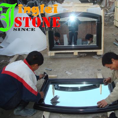 China Boxed And Lipped Granite Chimney Modern Black Jointed&filled Fireplace Chimney Manufacturer for sale