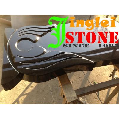 China China Modern Black Absolute Black Monument Granite Shanxi Cross Headstones for sale