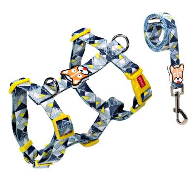 China Sustainable Best Quality Promotional Adjustable Printed Dog Harness Suitable For Walking Dog for sale