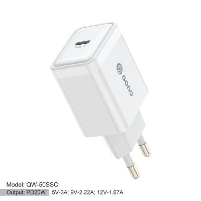 China RoHS kc certificate Travel Mini Size Mobile Phones USB-C 20W Palladium High Speed ​​Charger for iphone 12 for sale