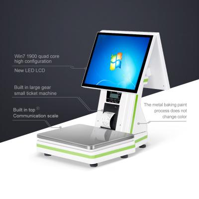 China Electronic Digital Weighing All In One Cash Machine With Printer Touch Screen For Supermarket 64*47*54CM for sale