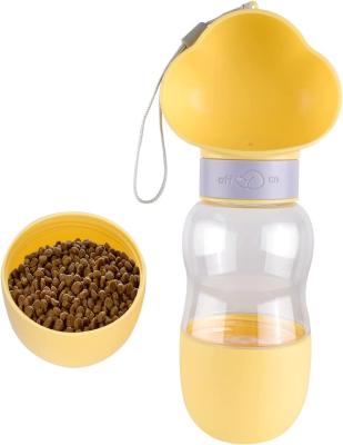 China Stored two in a dog water bottle leak proof portable multifunctional water cup suitable for drinking and eating combination cup dog for sale