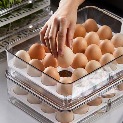 China 3pcs Multifunctional Rectangle Refrigerator Storage Box Transparent Dumpling Egg Storage Container Vegetable Freshness Preservation Set for sale