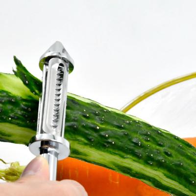 China Stocked Kitchen Vegetable Peeler 3-in-1 Stainless Steel Rotary Peelers For Potato Carrot Fruit for sale