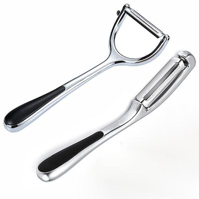 China Stocked 2PCS Custom LOGO Stainless Steel Peelers Set Potato Fruit Vegetable Peeler For Kitchen Utensils for sale