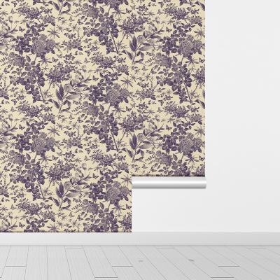 China Home Modern Dark Wall Self Adhesive Pell And Stick Flower Wallpaper Vintage Self Adhesive Wallpaper for sale