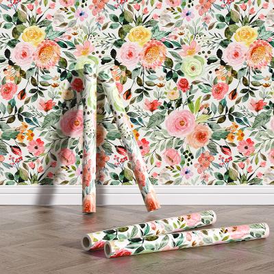 China 3d Chinese luxury home decoration wallpaper mural skin and stick wallpaper Rolls pvc floral self adhesive wallpaper for sale