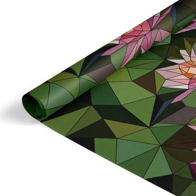 China Non Self Adhesive Printing Privacy, Decorative Static Film With Lotus Leaf And Lotus Non Adhesive Window Film And Glass Pattern for sale