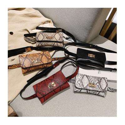 China New Fashion Water Proof Retro Soft Snake Detachable Leather Bag Women's PU Belt Belt Bag for sale