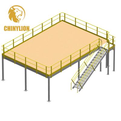 China Corrosion Protection Multilevel Material Steel Use Industrial Mezzanine Floor Racking Custom Warehouse Storage Platform for sale