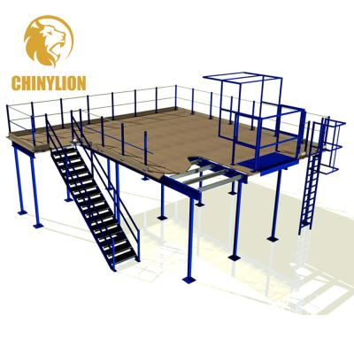 China Corrosion Protection Steel Bonded Warehouse Storage Mezzanine Two Floors Racking System for sale