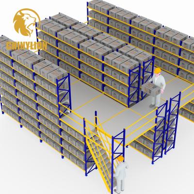 China Multi Level Warehouse Rack Heavy Duty Corrosion Protection Steel Mezzanine Floor Racking Shelving System for sale