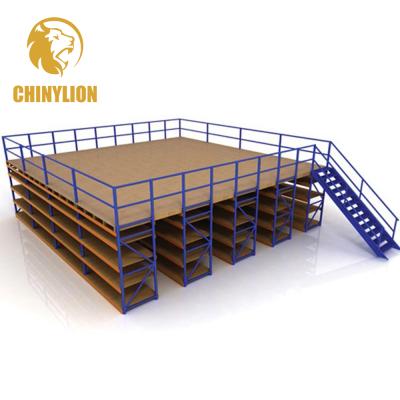 China Corrosion Protection Manufacturing Warehouse Steel Long Span Muti-Tier Shelves Storage Mezzanine Floor Rack for sale