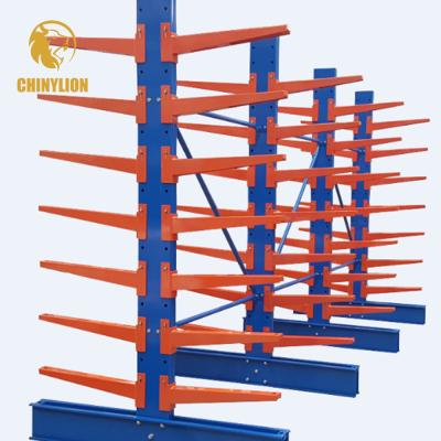 China Corrosion Protection Heavy Duty Chinylion Cantilever Storage Steel Rack Shelves For Steel Coil /Pipe/Cable Coil for sale