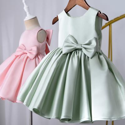 China Princess Baby Girls Fashion Birthday Party Kids Ball Gown Elegant Prom Dresses With Bow Girls Pretty Fluffy Elegant Viable Skirts for sale